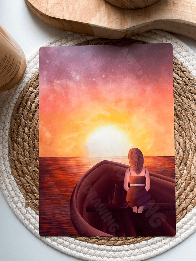 Illustration A4 - Coucher de soleil